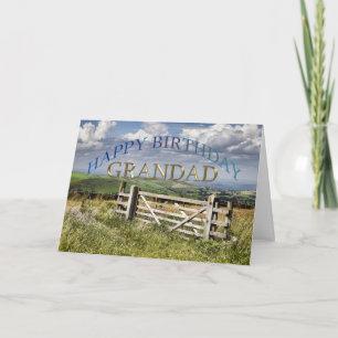 Carte Joyeux Anniversaire Grand, paysage avec une porte