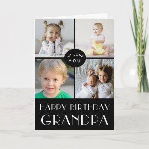 Carte Joyeux anniversaire grand-père 4 photo Collage noi
