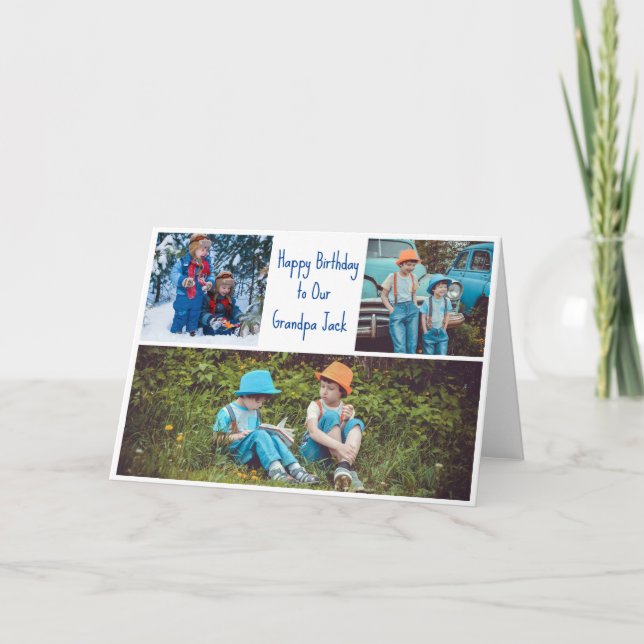 Carte Joyeux Anniversaire Grand-père Custom Petits Photo (Devant)