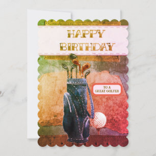 Carte Joyeux Anniversaire Grand Sac De Golfeur Et Clubs