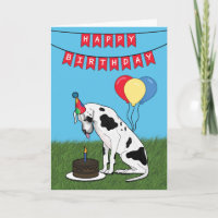 Joyeux anniversaire Great Dane Dog Card