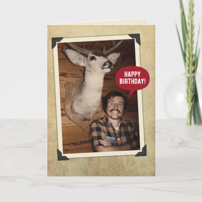 Carte Joyeux Anniversaire Gros Buck Drôle (Devant)