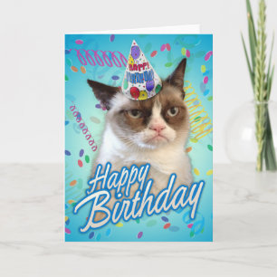 Carte Joyeux Anniversaire Grumpy Cat