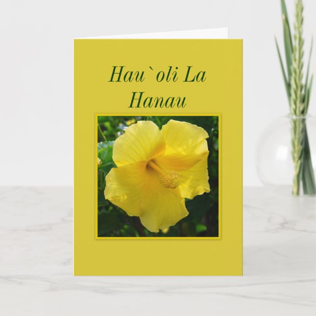 Carte Joyeux anniversaire hawaïen -- La Hanau d'oli de ` (Devant)
