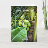 Joyeux Anniversaire Hommes Cocotiers Arbres Tropic