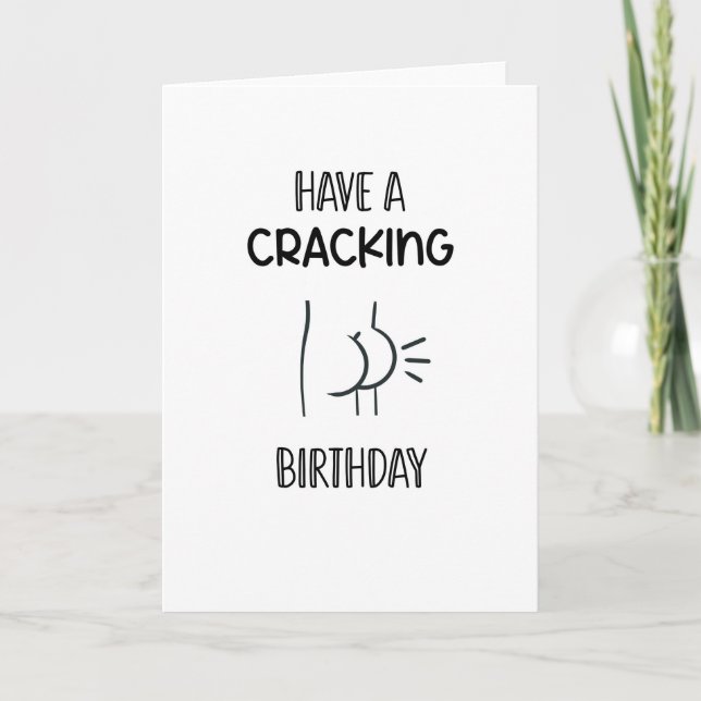 Carte Joyeux anniversaire humour fessier (Devant)