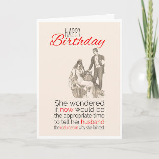 Carte Joyeux Anniversaire, Humour victorien, Mariée Ence