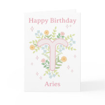 Joyeux Anniversaire Illustration Florale Bélier 