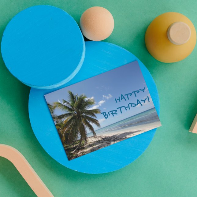 Carte Joyeux anniversaire Isla Saona Caribbean Paradise  (Créateur téléchargé)
