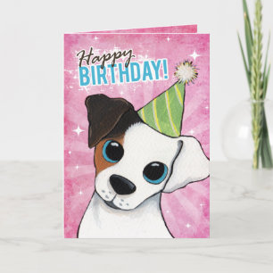 Carte Joyeux anniversaire Jack Russell Party Chien