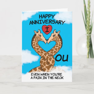 Carte Joyeux Anniversaire Je T'Aime Drôle Giraffe 