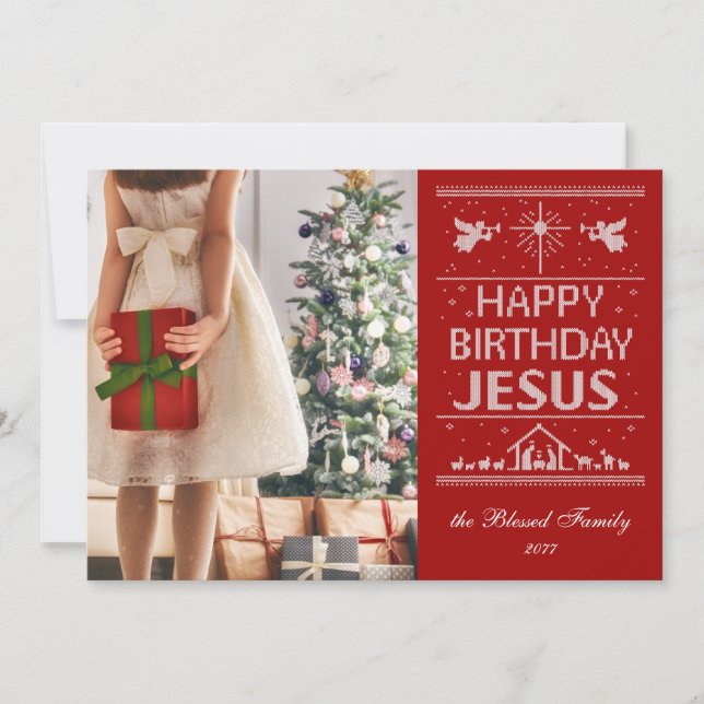 Carte Joyeux Anniversaire Jésus Chemise Moche Chrétienne (Devant)