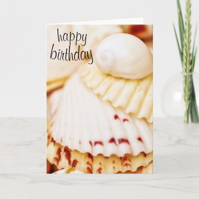 Carte Joyeux Anniversaire Joli Coquillages (Devant)