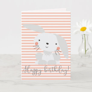 Carte Joyeux Anniversaire - Joli Lapin Enfants
