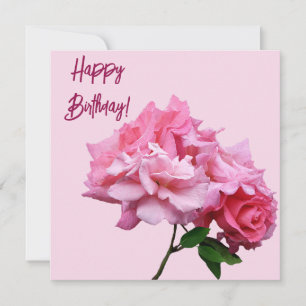 Carte Joyeux anniversaire joli rose rose minimaliste élé
