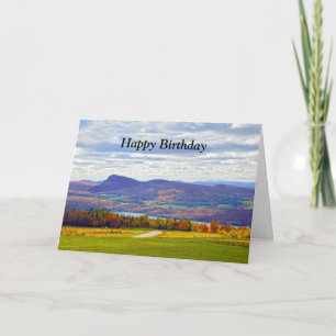Carte Joyeux anniversaire, lac Willoughby, Vermont, Autu