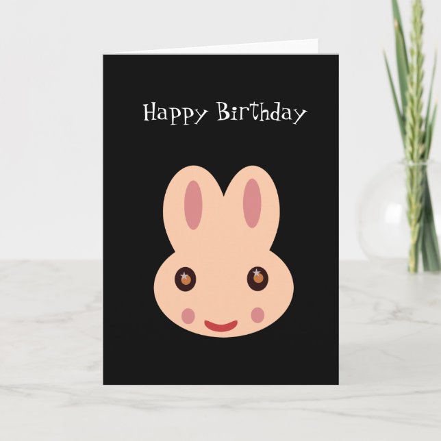 Carte Joyeux anniversaire : Lapin (Devant)