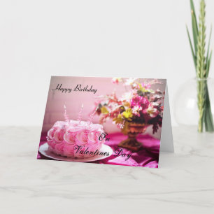 Carte Joyeux anniversaire, le jour de la Saint-Valentin