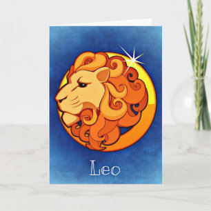 Carte Joyeux anniversaire Leo Zodiac Horoscope août