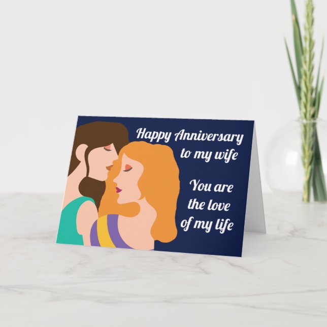 Carte Joyeux Anniversaire Lesbienne Couple Deux Femmes (Devant)
