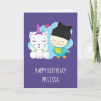 Joyeux Anniversaire Licorne de Dessin Animé Mignon