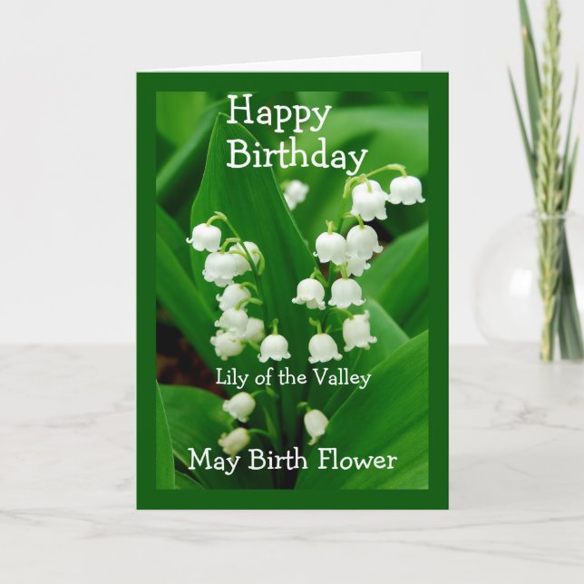 Carte Joyeux Anniversaire Lily de la Vallée Mai Fleur de (Devant)