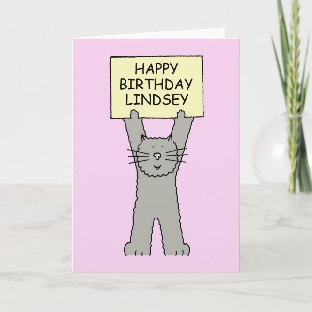 Carte Joyeux anniversaire Lindsey Carton Cat (Devant)