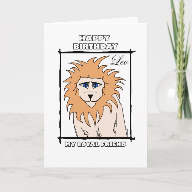 Carte Joyeux anniversaire, Lion ! (Devant)