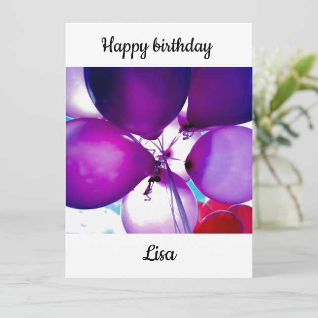 Carte Joyeux anniversaire Lisa (Debout devant)