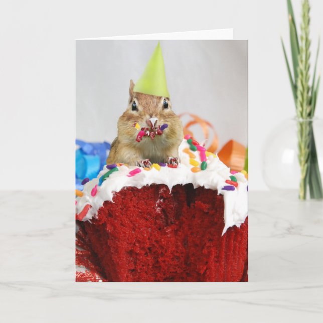 Carte Joyeux anniversaire Little Chipmunk (Devant)