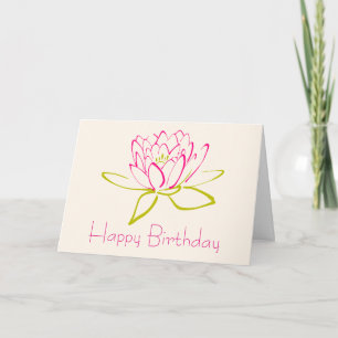Carte Joyeux Anniversaire Lotus Flower / Water Lily