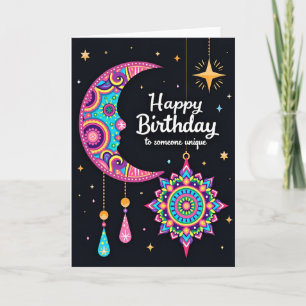 Carte Joyeux Anniversaire Lune Céleste