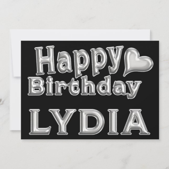 Carte Joyeux Anniversaire Lydia avec un cœur (Devant)