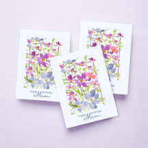 Joyeux anniversaire maman aquarelle fleur sauvage 