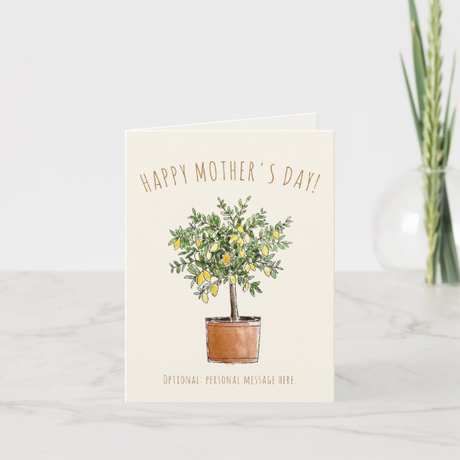 Carte Joyeux anniversaire maman arbre citronnier (Devant)