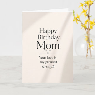 Carte Joyeux Anniversaire Maman Citation Minimaliste Élé