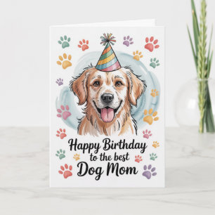 Carte Joyeux Anniversaire Maman de Chien Retriever Golde
