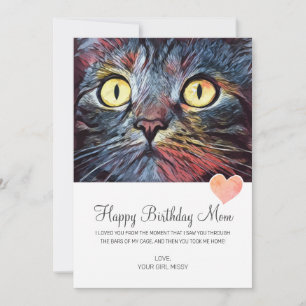 Carte Joyeux Anniversaire Maman de Secourt Chat