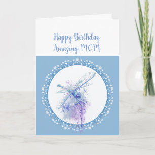 Carte Joyeux Anniversaire Maman Dragonfly & Lace