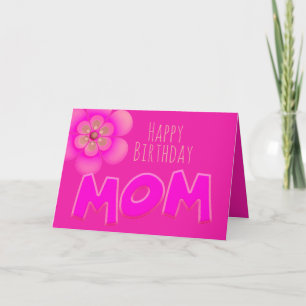 Carte Joyeux Anniversaire maman en amusant, texte rose v