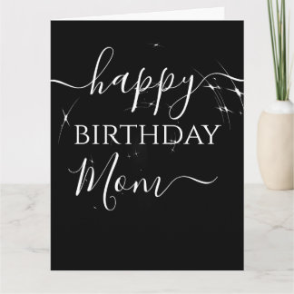 Carte Joyeux Anniversaire Maman Étoiles sur Fond Noir Pe