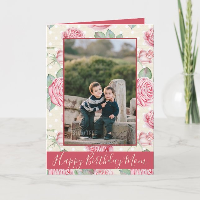 Carte Joyeux anniversaire maman Floral (Devant)