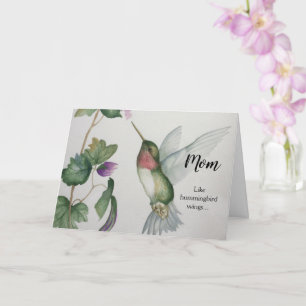 Carte Joyeux Anniversaire Maman Hummingbird Ailes Élégan