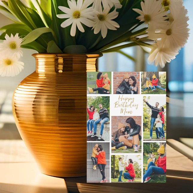 Carte Joyeux anniversaire Maman Photo Collage de la fill (Créateur téléchargé)