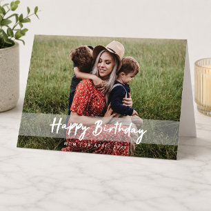 Carte Joyeux Anniversaire Maman Photo de Script Modern