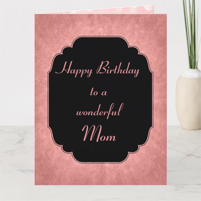 Carte Joyeux Anniversaire Maman rose moderne élégant (Devant)