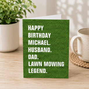 Carte Joyeux Anniversaire Mari Papa-Nom Légende Tonte de