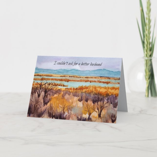 Carte Joyeux Anniversaire Mari Paysage du désert Sage (Devant)