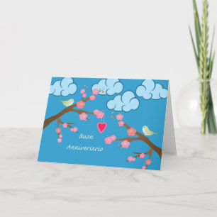 Carte Joyeux anniversaire Mariage en italien, Spring Bir
