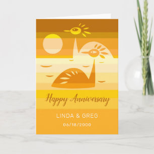Carte Joyeux Anniversaire Mariage Oiseaux Coucher de sol